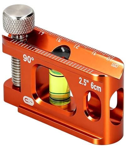 VOBOR Niveau à Bulle Torpédo Magnétique, avec 4 Bulles Différentes (30° 45°, 90°, 180°), Corp en Alliage d'Aluminium, Pour Mesurer Horizontale et Vertical (6cm)