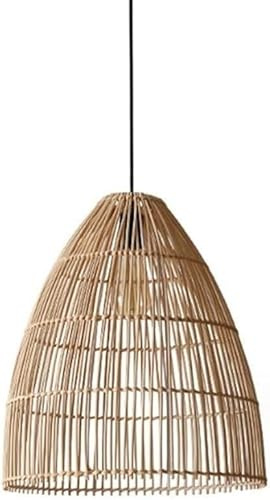 LKHGTR Luci a Sospensione in Vimini rustici investiti a Mano lampadario Regolabile con cesta Isola Cucina, Lampada a Sospensione a soffitto a LED Made in China