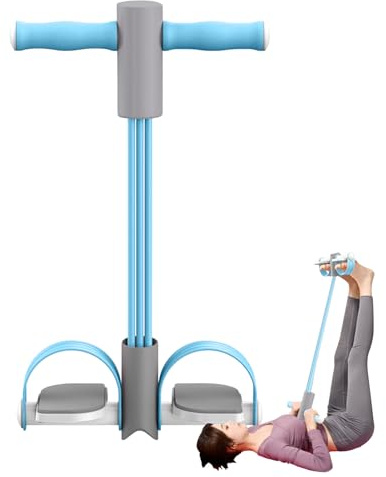 Bauchtrainer, Sit-up Trainingsgeräte Bodybuilding Expander, Fitness-widerstandsbänder - 4-röhren-Pedal-knöchelzieher, Elastisches Sit-Up Pull Rope, 4 Röhre, Für Fitness Abnehmen Training Yoga