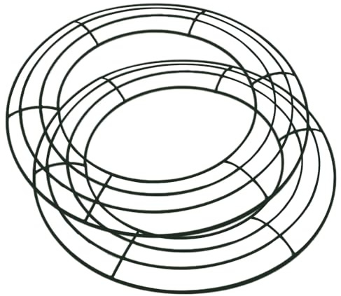 Kranz Ring Metall, 2 Stück 12/14/16 Zoll Runde Draht Kranz-Herstellung-Ringe, Dunkelgrün Drahtkranzrahmen für das Neue Jahr, Valentines, Weihnachten, Halloween,Thanksgiving Dekoration