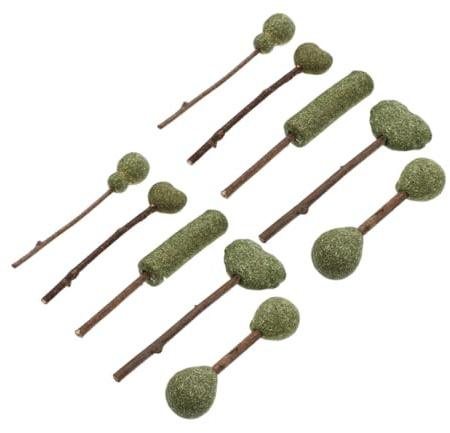 MOTHNUR Palitos de Hierba Gatera Comestibles para Gatos, Piruletas para Masticar, Set de 10 Piezas, Snacks Naturales para Limpieza Dental, Juguetes Saludables para Gatos Estilo Aleatorio