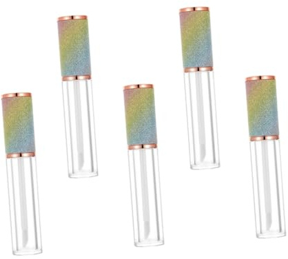 BELLIFFY 5 Stück Teiliges Nachfüllbare Lippenpflegestift Tubes Kompakte Wiederverwendbare Lipgloss Aufbewahrungsbehälter für Reisen und DIY Kosmetik Tragbare Lippenstifthülsen für Lipgloss