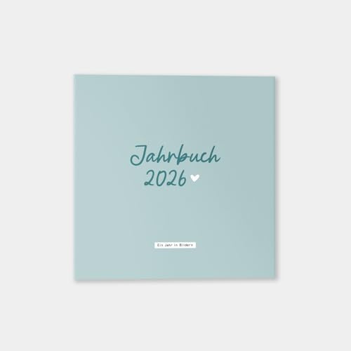 Odernichtoderdoch Jahrbuch 2026 'Ein Jahr in Bildern' Fotoalbum, 80 Seiten, ohne Deko, 27,5 cm x 28 cm, aqua