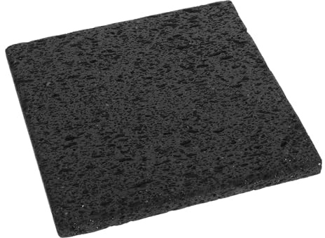 ANDRESLAD Koreanische Vulkangestein Grillplatte 20x20x1,5cm für Gasgrill Lavastein Kochstein für Steaks Gemüse und Meeresfrüchte Antihaft Hochtemperaturbeständig Rauchfreies Grillen