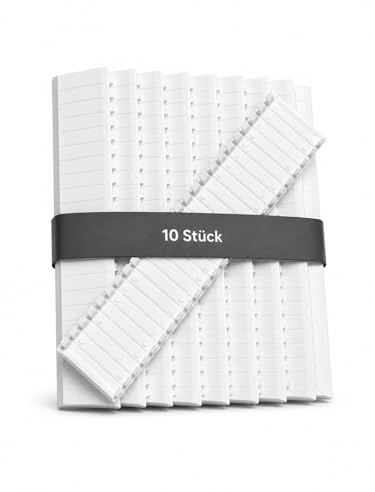 CusoTec 10x Blindabdeckstreifen 12 TE – Abdeckstreifen für Sicherungskasten/Verteilerkasten – Kunststoff weiß oder grau – für Hutschiene – 10 Stück Set
