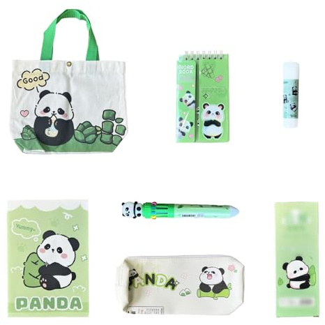 UMCHU 1 Stück Panda-Schreibset mit Aufbewahrungstasche, für Schule, Büro | Mit Panda-Motiven, wasserfest, in großer Auswahl – für alle Anforderungen beim Schreiben, Lernen und Arbeiten geeignet