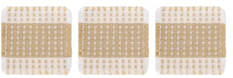 QUARKZMAN Confezione Da 3 Pezzi Portabicchieri 10x10 Cm Quadrati Presine | Intrecciati, All'Uncinetto, Presine In Cotone Intrecciato, Resistente Al Calore, Assorbente, Per