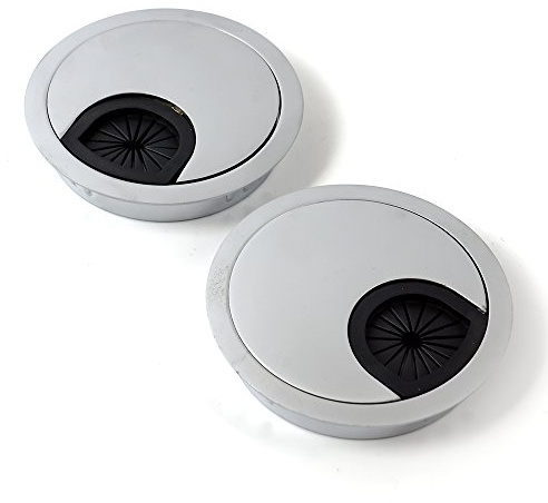 Kabeldurchführungen für Schreibtisch, 60 mm, Edelstahl, 2 Stück