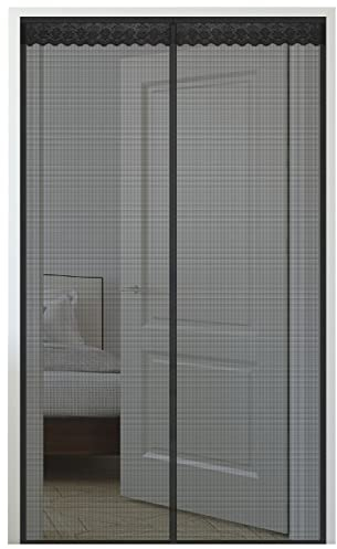 Magnet Fliegengitter Tür Insektenschutz,85x200cm(W*H) Magnet Fliegenvorhang Automatisch Verschließen- Kinderleichte Klebemontage Ohne Bohren für Wohnzimmer Balkontür Terrassentür, Black-a