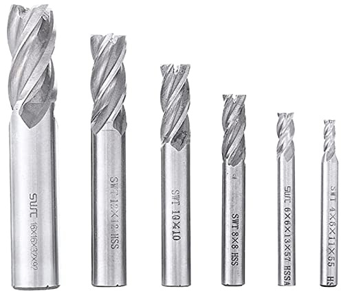 6pcs 4-16mm Thread Mills CNC End Mill Sets 4 Flute Slot Drill Micrograin Carbide End Mill Carbide Tungsten Steel Milling Cutter