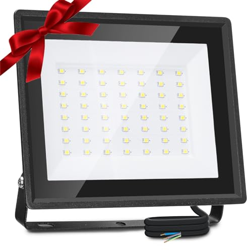 Aigostar Faretto LED da Esterno 50W 4500LM, Faretti LED Esterno Impermeabile IP65, 90 LEDs, 6500K Bianca Fredda, per Giardino, Cortile, Garage, Pareti