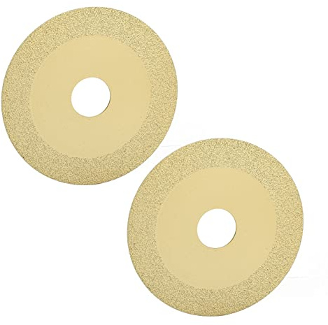 Spacnana Trennscheibe, 2 Stück, Glas-Keramik-Trennscheibe, 22 mm Innendurchmesser, 100 mm Außendurchmesser, 15 mm Sand-Sägeblatt, Champagner Gold