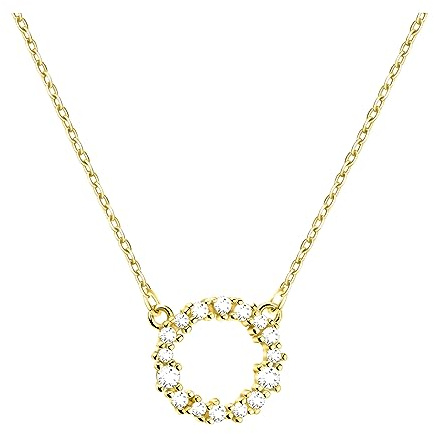 Sofia Milani - Damen Halskette 925 Silber - mit Zirkonia Steinen - Kreis Anhänger