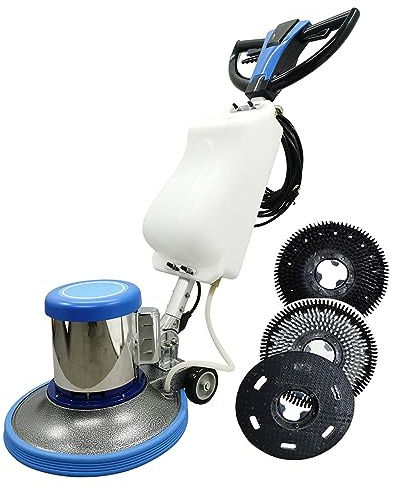 EQCOTWEA Commercial Industrial Floor Scrubber Polisher 17 Heavy-Duty Buffer Machine for Hardwood, Marble, Epoxy & Carpet 1100W Low-Noise Floor Cleaning & Waxing Machine 110V
