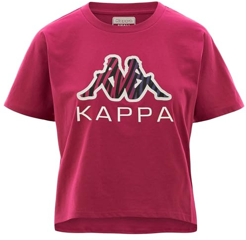 Kappa Logo Etalyn – Camiseta – Camiseta – Mujer – Fucsia Red Baton, Palo Rojo Fucsia Xhe