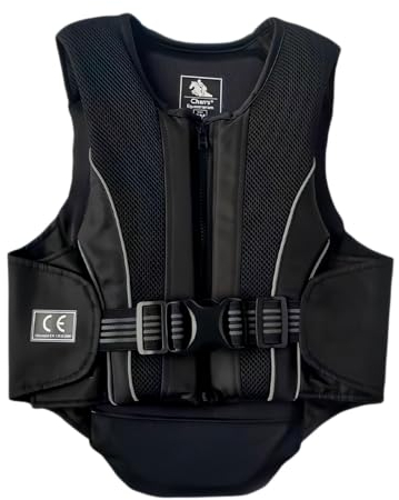 Heimvita Kinder Jugend Reitweste, Professionelle Reitweste, Schwarze Sicherheitsleiter-Schutzkleidung,Kinder Erwachsene Schutzweste (Schwarz, CL)
