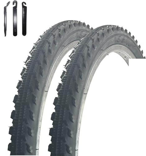 2 x VEE Rubber V185 24 Fahrradreifen Schwarz 47-507 (24 x 1.75) inkl. maxxi4you Reifenheber