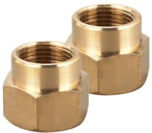 2 manicotti di riduzione in ottone IG 1/2 x IG 3/8, 1/2 pollici x 3/8, filettatura interna, manicotto riduttore, adattatore, capezzolo esagonale per aria, acqua, olio