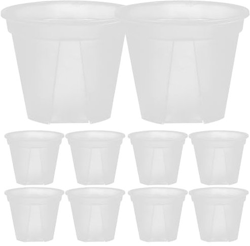 Sosoport 10 Piezas Maceta Transparente De Plástico para Vivero Macetas De Control De Raíces para Plantas Jardinera Transparente