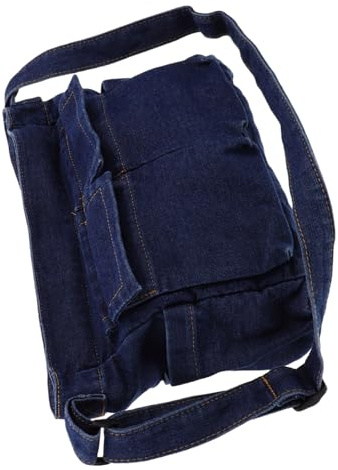 FOMIYES Vintage Denim Schultertasche Tragbar Für Damen Crossbody Beutel Mädchen Freizeit Lässig Geldbörse Mehrzweck Handtasche Brieftasche Aufbewahrung Tasche Denim Messenger Einkaufen Ver