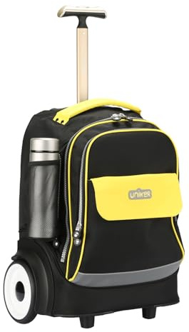 UNIKER Laptoptasche mit Rollen für 15,6 Zoll Laptops, Krankenschwestertasche auf Rädern, T5 (T5 - Schwarz/Gelb)
