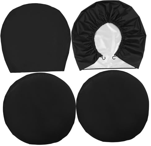 Alipis Fundas Protectoras para Neumáticos 4 Unidades, Tela Oxford 420d Negra, Diámetro 60-66 Cm y Ancho 30 Cm, Resistente al Sol y Lluvia, para SUV, Camiones, Caravanas y Vehículos