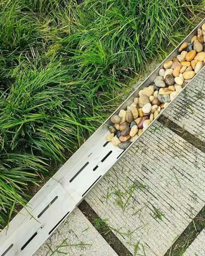 Channel Drainage for Yards Outdoor Trench Drain Kit with Grate Cover Storm Water Gutter Sink 30x35cm - Effective Rainwater Management