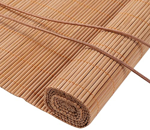 Bambusrollo, 50–120 cm breit, 100–280 cm hoch, ohne Bohren, 60 % Sonnenschutz, Seitenzug für Fenster, perfekt für Heimdekoration und Privatsphäre.