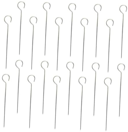 Anneome Brochetas para Barbacoa de Acero Inoxidable Reutilizables, 20 Piezas, Resistentes y Prácticas para Asar Carne y Fruta en Cocina o Barbacoa