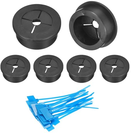 QUARKZMAN 6 Piezas De Pasacables 1-1/8(28mm) Protector De Goma Negro