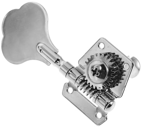Homoyoyo Bass Gitarren Stimmwirbel Offen aus Edelstahl Präzise Mechaniken Kompatibel für Akustik und E-bass Einfache Montage Silber Rechte Seite