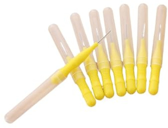 Interdentalborstar och tandtrådspinnar, Interdentalborstar 50 st 0,5mm Flerfärgad(Yellow)