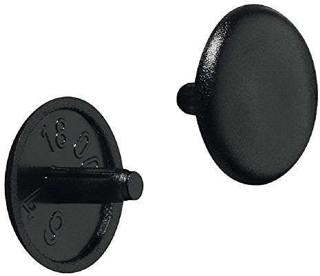 Gedotec Möbel-Abdeckkappen schwarz RAL 9005 Schrauben-Abdeckungen Kunststoff Schrauben-Kappe rund | H1123 | Verschluss-Stopfen für Kopflochbohrung PZ2 | Ø 12 x 2,5 mm | 20 Stück - Abdeckstopfen rund