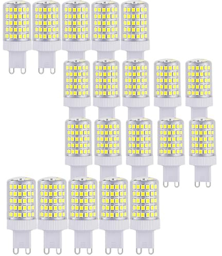 NUOXIN 20 Stück G9 10W LED Lampen 1000Lumens 100W Halogenlampe Äquivalente 6000K Kaltweiß AC 220-240V 6er Pack G9 Birne Nicht dimmbar