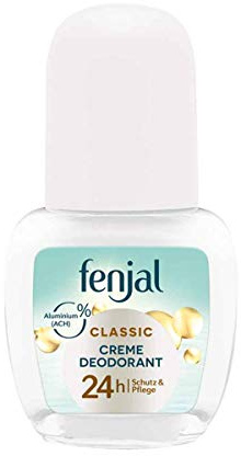 fenjal Deo Roll-on 50 ml, Classic, 24 h Schutz, ohne Aluminiumsalze | mit Panthenol & Sheabutter, vegane Pflege für empfindliche Haut, 24h Schutz, Frei von Parabenen