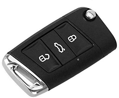 1x Ersatzschlüssel Klappschlüssel Hülle für 3 Tasten Funk Fernbedienung Umbau - VOLKSWAGEN_KS56 - Top Qualität Auto Schlüssel Gehäuse mit Rohling