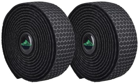 TRIWONDER Fahrrad Lenkerbänder, 2 Rollen Mountainbike Lenkerband, Rutschfest und Stoßdämpfend für MTB Rennrad (Kieselgel - Schwarz)