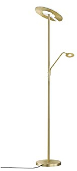 Fischer & Honsel Stehleuchte Dent, Metall, 1 x LED 37 Watt, 1 x LED 8 Watt, Taster, stufenlos dimmbar, 2700 K/ 3350 K/ 4000 K, 4990 lm, 40316