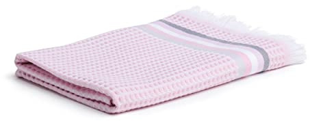 Möve Summer Piquée Handtuch 50 x 100 cm aus 100% Baumwolle, Snow/Rose