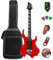Electric guitar adult beginner entry rock guitar suit professional with guitar bag, picks, cable,tuner,strap and strings. (Red)