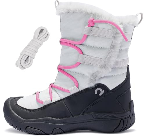 HAPPY NOCNOC Boys Girls Snow Boots Waterproof Outdoor Sport Warm Cozy Anti-Slip Lightweight Winter Shoes for Toddler/Little/Big Kid