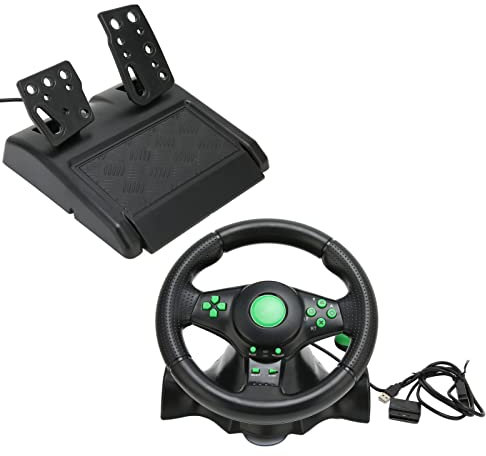 PC Racing Wheel Volante de Carreras de Autos de 180 Grados con Pedal, Diseño Realista, Fuerte Succión, Alta Estabilidad para360, PS3, PC