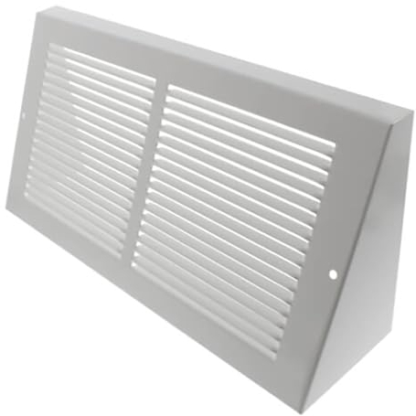Metal Magery 12 x 6 Baseboard Register Vent White 12 x 6 Heavy Duty Steel Grille Triangular Air Vent Covers (Outside Dimensions 13-3/4 x 6-5/8)