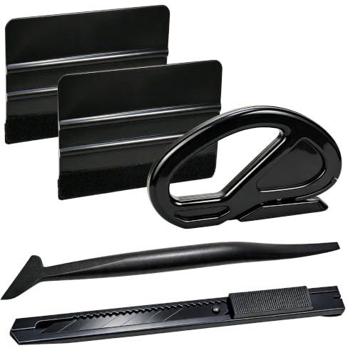 Umaki Kit per applicazione di adesivi per auto, strumenti per carta da parati, con spatola per bordi in feltro da 7 x 10 cm, mini spatola per bordi e tagliacarta