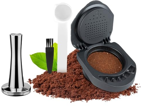 FOVNOT Wiederverwendbarer Kapsel Adapter für Dolce Gusto, Kaffee Kapsel Konverter Adapter Nachfüllbarer Kaffee Kapsel Adapter mit 41mm Tamper Kompatibel für Piccolo XS/EDG 305/EDG 606.S/Genio S