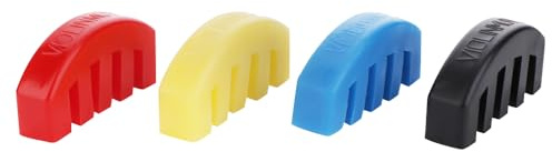 Violin Practice Mute 4 Pack Claw Style Rubber Mutes Set for Violin (Black Red Green Yellow)
