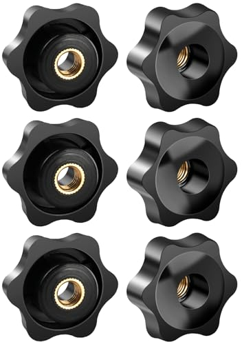 FOMGIIN 6 Pièces Ecrou à PoignéE En éToile M6 32mm DiamèTre Molette ExtéRieur Papillon Vis Moletés Filetage Moleté Bouton De Serrage Pour Machines, Meubles, Appareils De Fitne, Machines-Outils