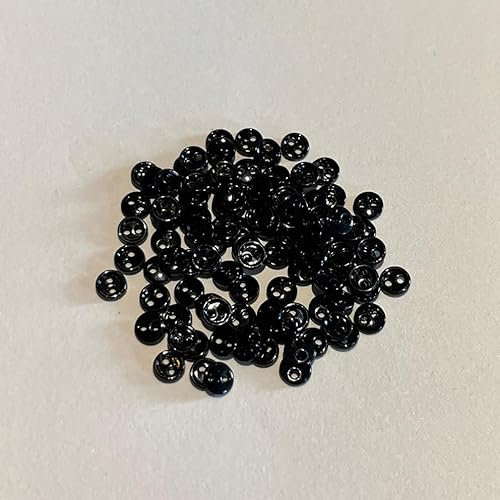 XJHWD 50/100 Stück 6 mm hellblaue Mini-Puppenkleiderknöpfe kleine Knöpfe für Puppenkleidung wirklich kleine Metallknöpfe mit 2 Löchern für Puppenkleidung