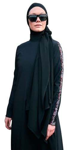 MARINA SWIMWEAR Islamisk badmössa för kvinnor | blygsam hasema-hatt – sommarstrand-/pool-huvudduk, bandana, hijab, damturban (svart)