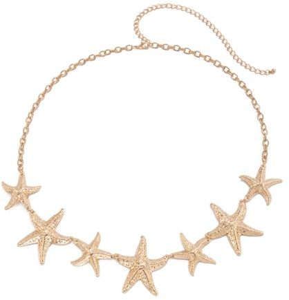 Starfish Waist Chain Boho Gold Chain Belt Adjustable Gold Belly Chain Pirate Beach Starfish Plated Body Chains Beach Accessories Beach Wear Women Waist Chain Belly Jewelry
